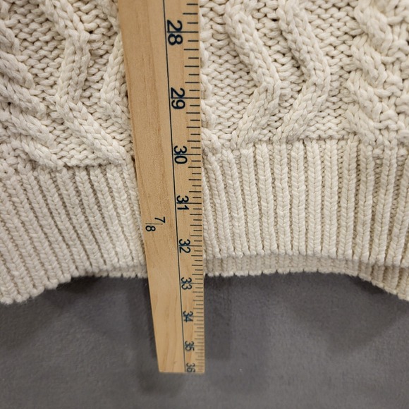 Abercrombie & Fitch Cable Knit Sweater Mens XLarge Fisherman Old Money Cozy Warm - Picture 6 of 7
